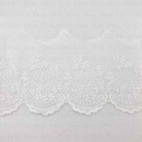 Lace embroidery on tulle 90mm/20y ecru 3995