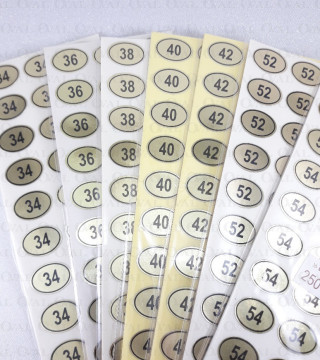 Naklejki rozmiarowe 36-62/250szt 5305