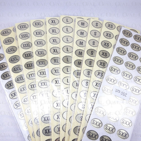 Naklejki rozmiarowe XXS-5XL/250szt 5306