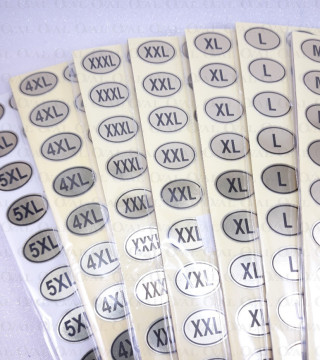 Naklejki rozmiarowe XXS-5XL/250szt 5306