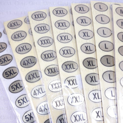 Naklejki rozmiarowe XXS-5XL/250szt 5306 Naklejki rozmiarowe XXS-5XL/250szt 5306