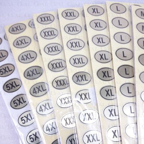 Naklejki rozmiarowe XXS-5XL/250szt 5306