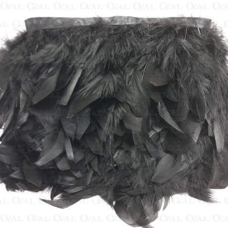 Pióra na taśmie  brudny róż  11cm/1 yard  4840