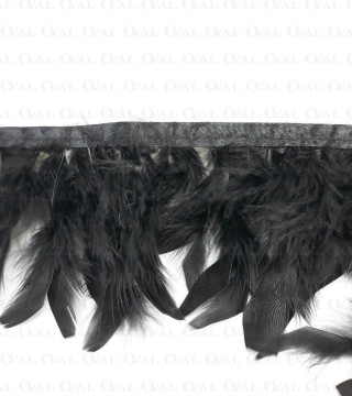 Pióra na taśmie  brudny róż  11cm/1 yard  4840