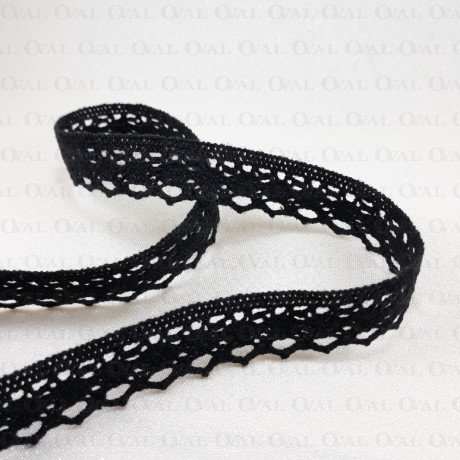 Koronka bawełniana 18mm/20yard czarna 5350