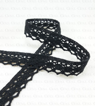 Koronka bawełniana 18mm/20yard czarna 5350