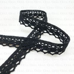 Koronka bawełniana 18mm/20yard czarna 5350 Koronka bawełniana 18mm/20yard czarna 5350