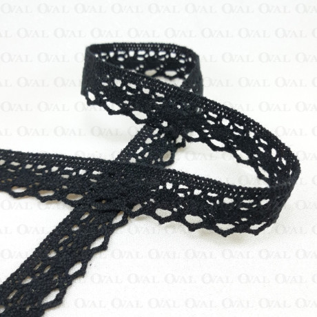 Koronka bawełniana 18mm/20yard czarna 5350