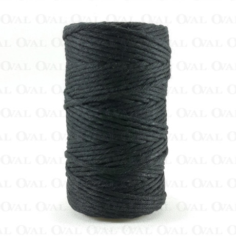 Sznurek bawełniany 2mm/50m czarny 5407