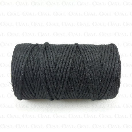 Sznurek bawełniany 2mm/50m czarny 5407