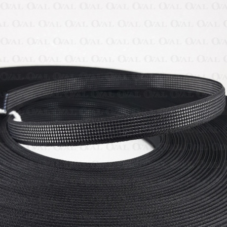 Fiszbiny tkane 6mm/1m czarny 5410