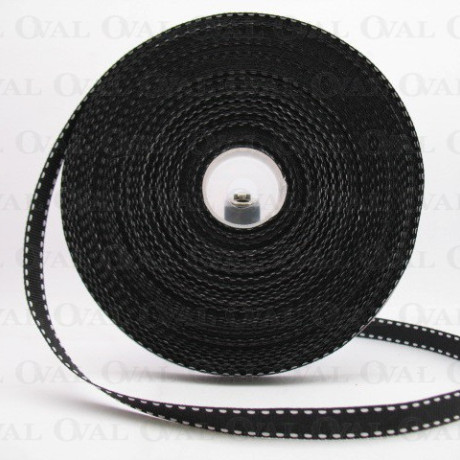 Black grosgrain ribbon with double stitching. PACK OF 5 or 30 yards