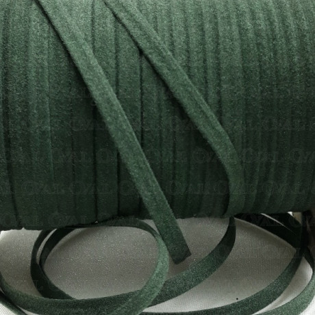 Suede bias tape pre-ironed, green no. 500 – 5 linear metres.