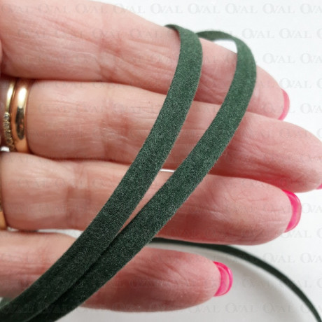 Suede bias tape pre-ironed, green no. 500 – 5 linear metres.