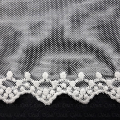 Koronka haft na tiulu 160mm biel 5469