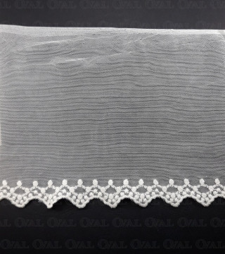 Koronka haft na tiulu 160mm biel 5469