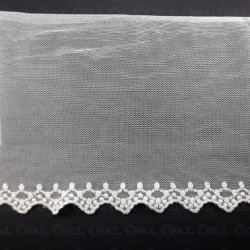 Koronka haft na tiulu 160mm biel 5469 Koronka haft na tiulu 160mm biel 5469