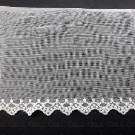 Koronka haft na tiulu 160mm biel 5469
