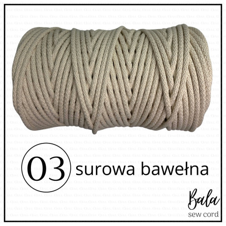 Sznurek bawełniany do szycia 5mm/100m sztywny   5472