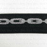 Decorative black and silver elastic 50mm/1m 2025 PU8