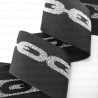 Decorative black and silver elastic 50mm/1m 2025 PU8