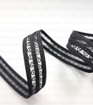 Decorative elastic 12mm /1m black 2022 PU8
