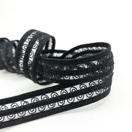 Guma ozdobna 12mm /1m czarna 2022 PU8 - 28752