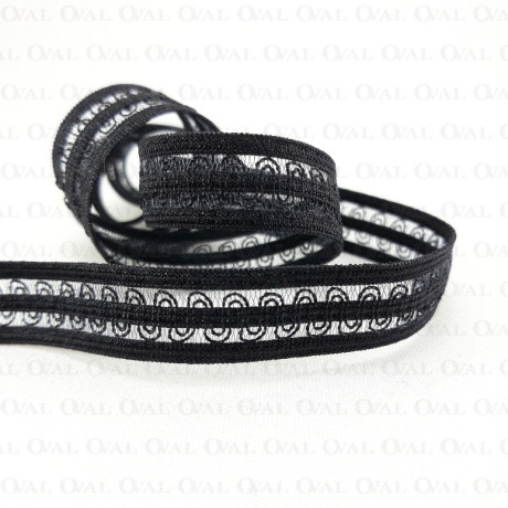Decorative elastic 12mm /1m black 2022 PU8
