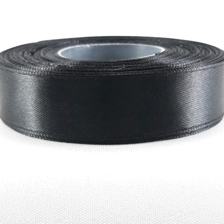 Taśma atłasowa 20mm,25mm czarna 5501 PU8 - 28766