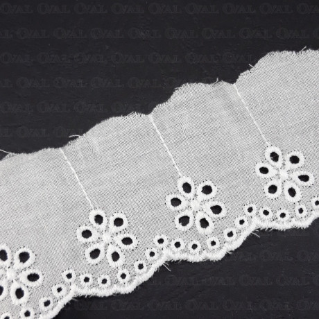 Lace 40mm/1 or 19.8m cream English embroidery 4021