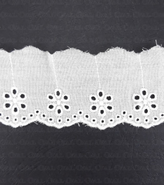 Lace 40mm/1 or 19.8m cream English embroidery 4021