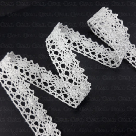 Koronka bawełniana O  18mm /13m biała 5032