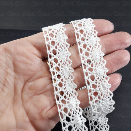 Koronka bawełniana O  18mm /13m biała 5032