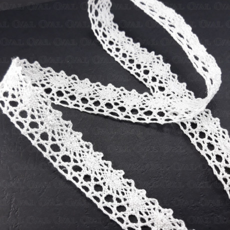 Koronka bawełniana O  18mm /13m biała 5032