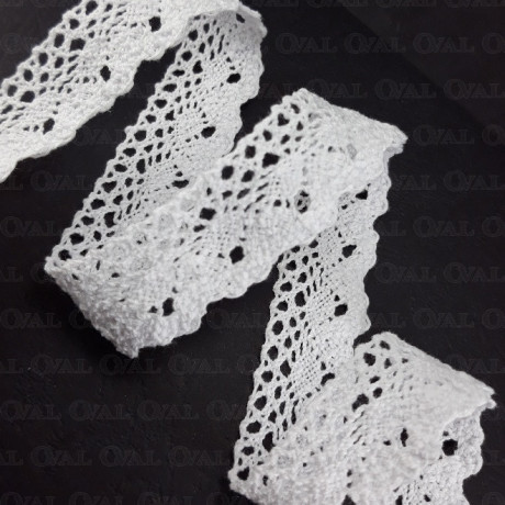 Cotton lace 23mm /13m white 3138