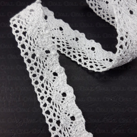 Cotton lace 23mm /13m white 3138