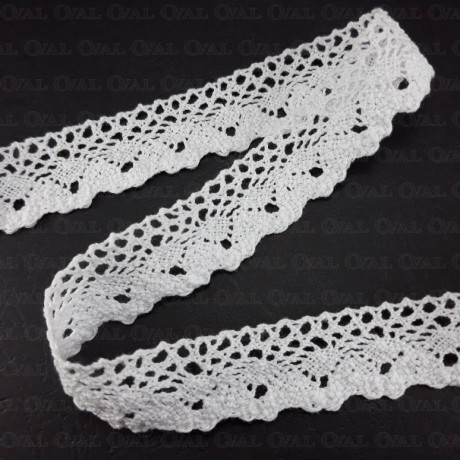 Cotton lace 23mm /13m white 3138