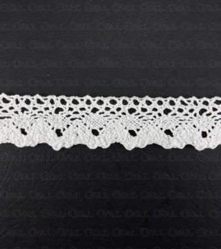 Cotton lace 23mm /13m white 3138