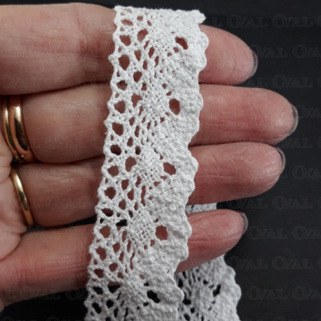 Koronka bawełniana 23mm /13m biała 3138