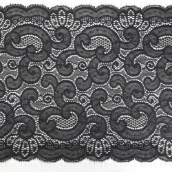 Koronka elastyczna 210mm/1m czarna 5525 PU8 Koronka elastyczna 210mm/1m czarna 5525 PU8