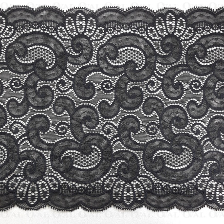 Koronka elastyczna 210mm/1m czarna 5525 PU8