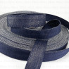 Navy blue and silver grosgrain ribbon 20mm/1m 3760