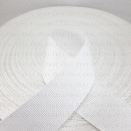 Taśma bawełniana płócienna 30mm / 50m  biała 5526