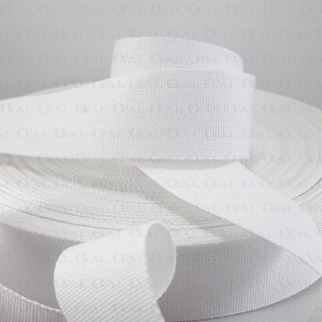 Taśma bawełniana płócienna 30mm / 50m  biała 5526