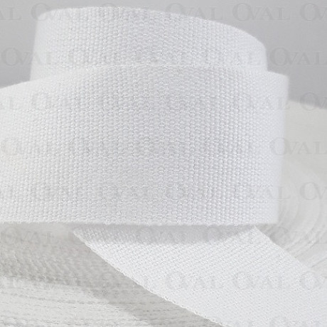 Taśma bawełniana płócienna 30mm / 50m  biała 5526