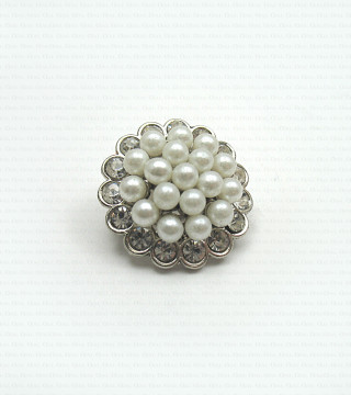 Metal brooch gold/silver no. 724