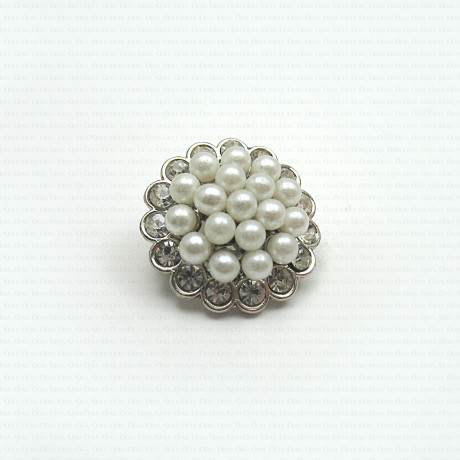 Metal brooch gold/silver no. 724