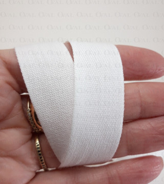 Taśma bawełniana płócienna 19mm / 50m  biała 5565