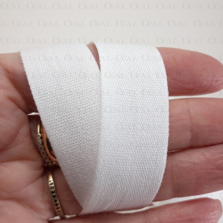 Taśma bawełniana płócienna 19mm / 50m  biała 5565