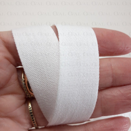 Taśma bawełniana płócienna 19mm / 50m  biała 5565